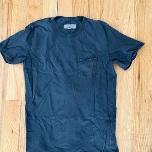 🔥 RAG & BONE🔥 Men’s Deep Navy Blue Short Sleeve Tee- raw edge pocket